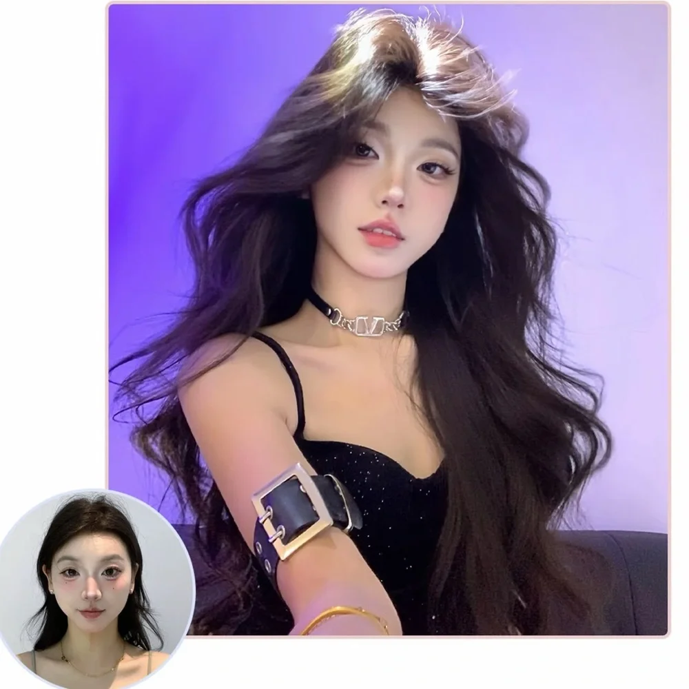 Voluminous 28 Inches Long Wavy Wig in Black